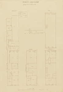 214289 Plattegronden van de begane grond, de eerste en tweede verdieping en de zolder van het huis Groenewoude ...